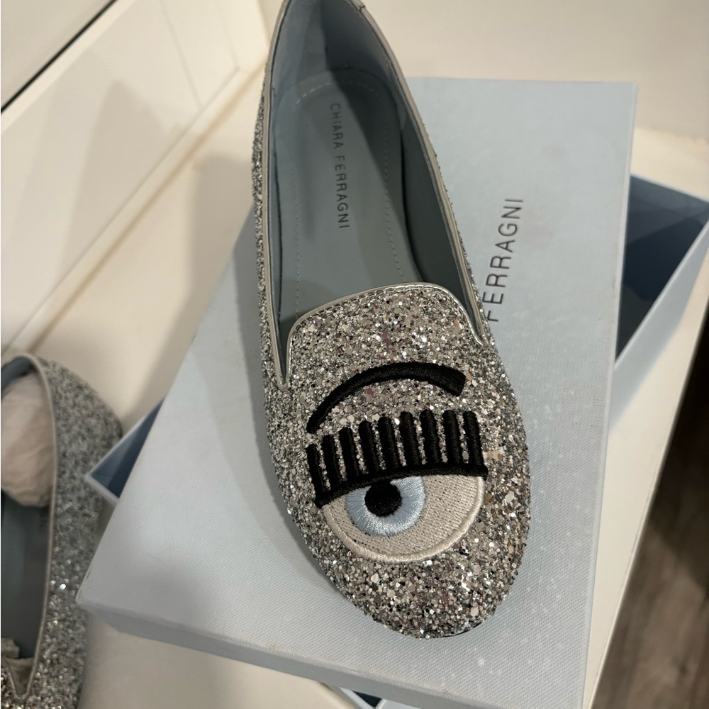 Chiara Ferragni Glitter Eye Loafers - Picture 2 of 4